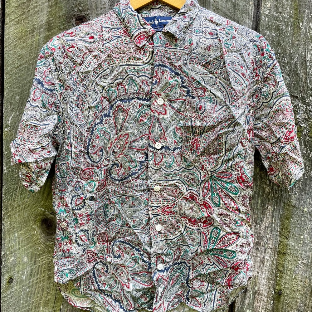 Ralph Lauren Printed Short-sleeve Button Down Size 6